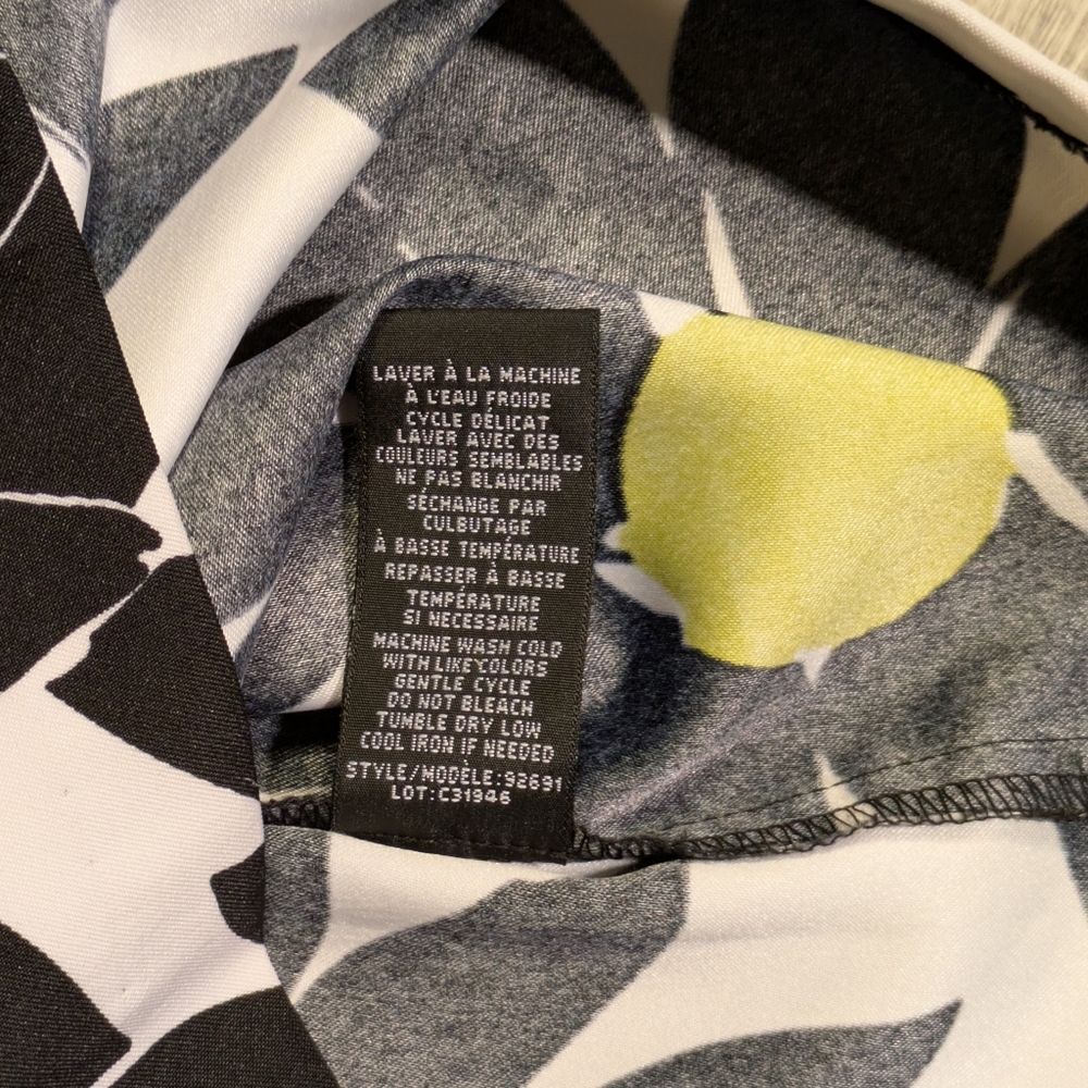Ronnie Nicole Sunflower Shift Midi Dress Black White Green, Summer,‎ 🌞 Size 12 - Picture 10 of 12